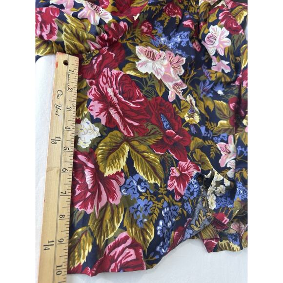 Vintage Susan Bristol Floral High-Waist Wide-Leg Shorts 90s Size 14 - Picture 8 of 11